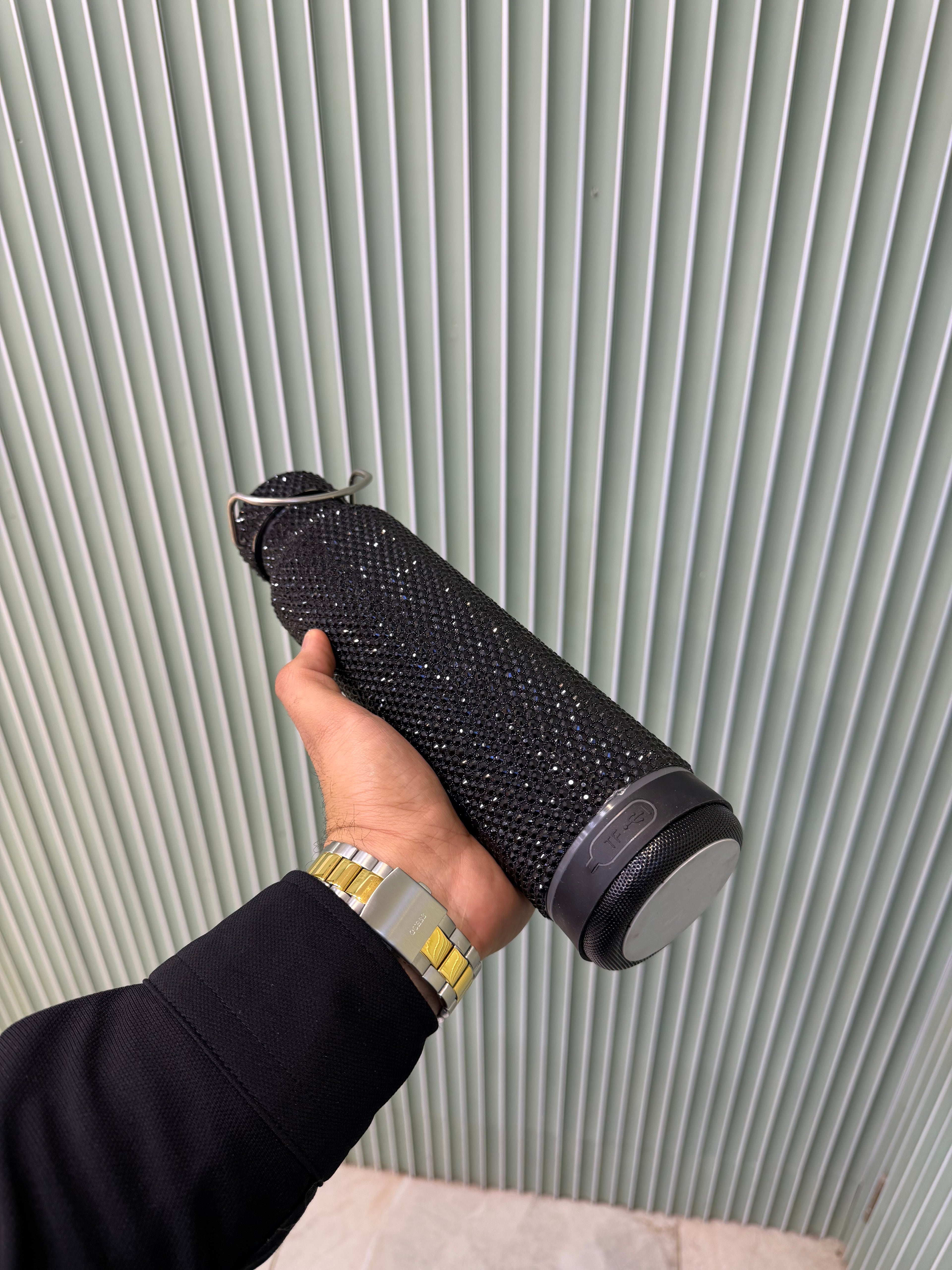 Bluetooth Hoparlörlü Taşlı Termos 500 ml