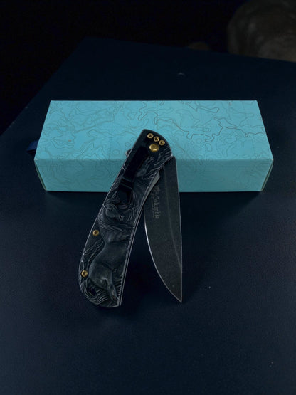 At Figürlü Altın Detaylı Çakı