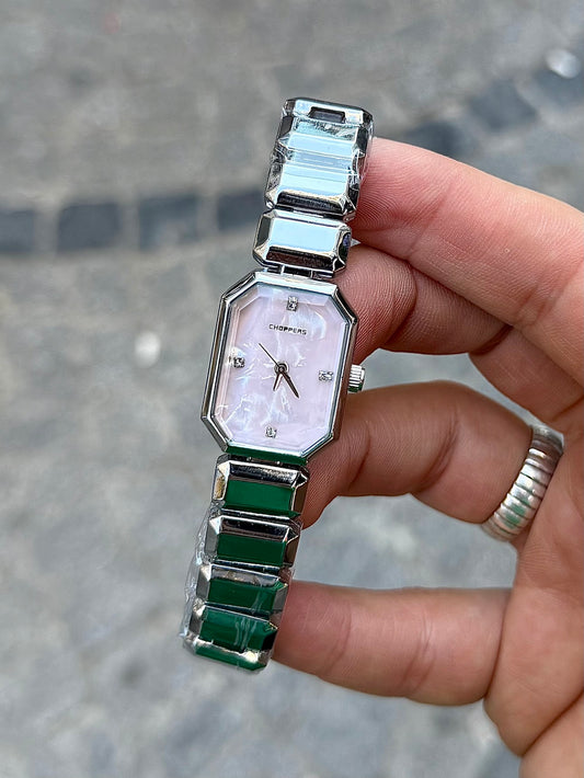 Kişiye Özel Kordonuna İsim Yazılır Kadın Saat Pembe Gümüş