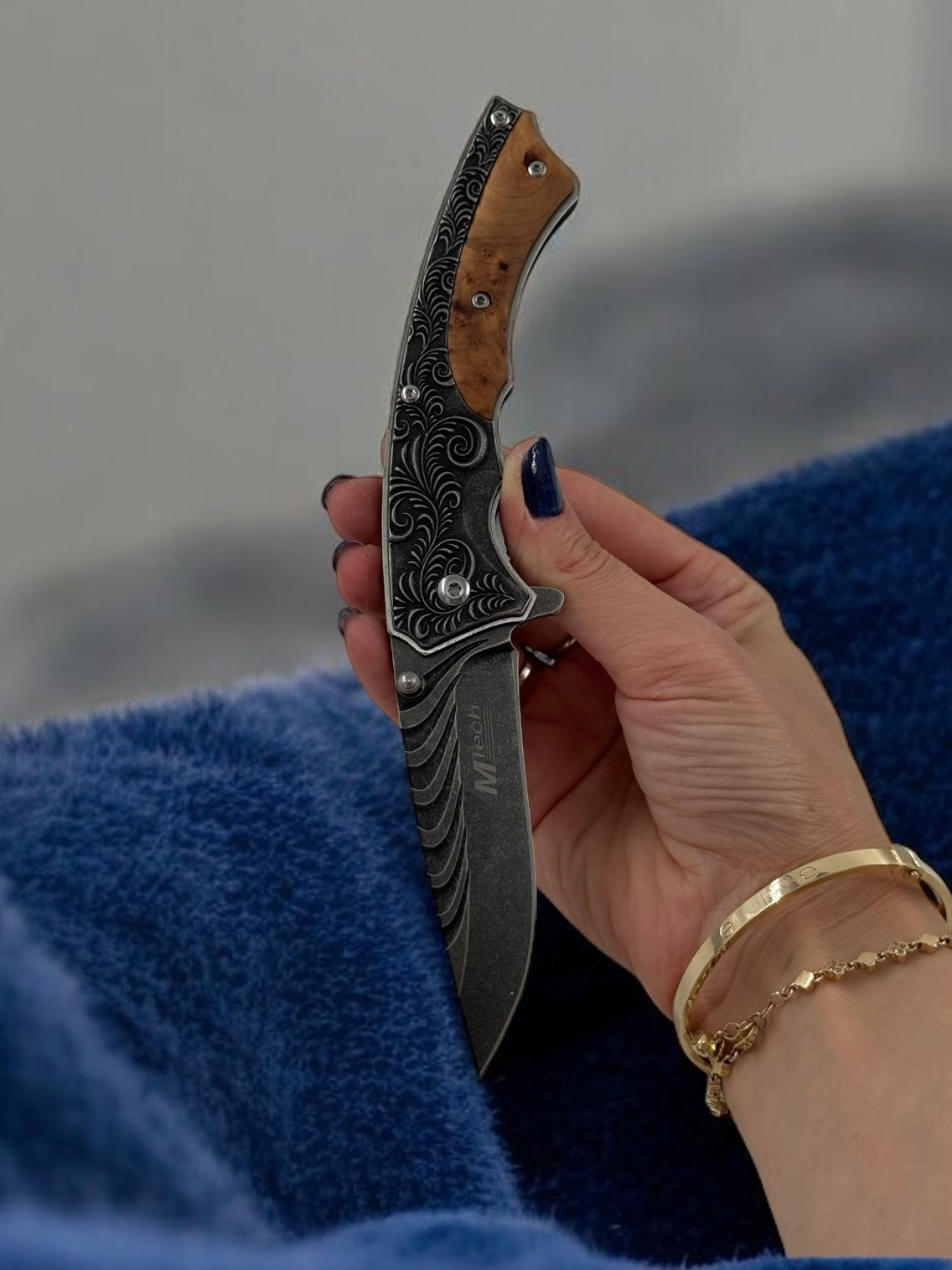 M-tech Ahşap Desenli Çakı 1009-A