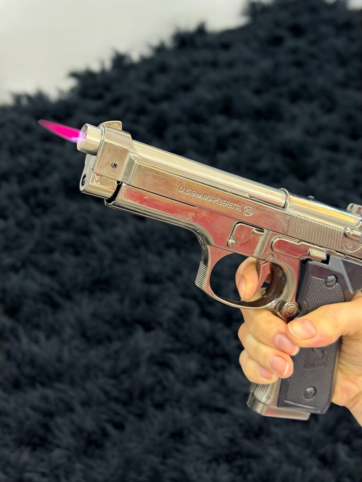 Metal Beretta Model Standlı Tabanca Çakmak 1511