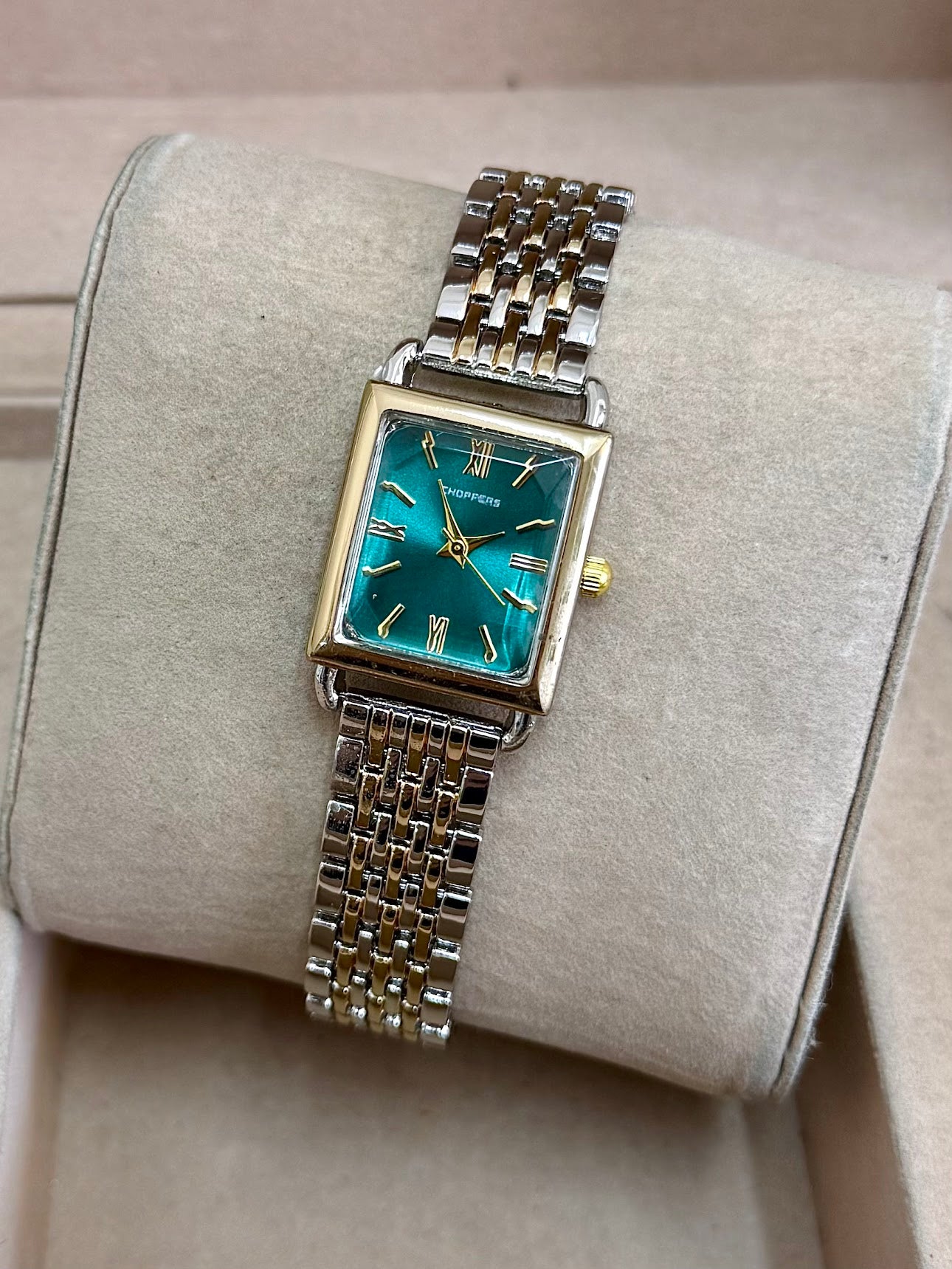 Kişiye Özel Kordonuna İsim Yazılır Kadın Saat Yeşil Altın-Gümüş