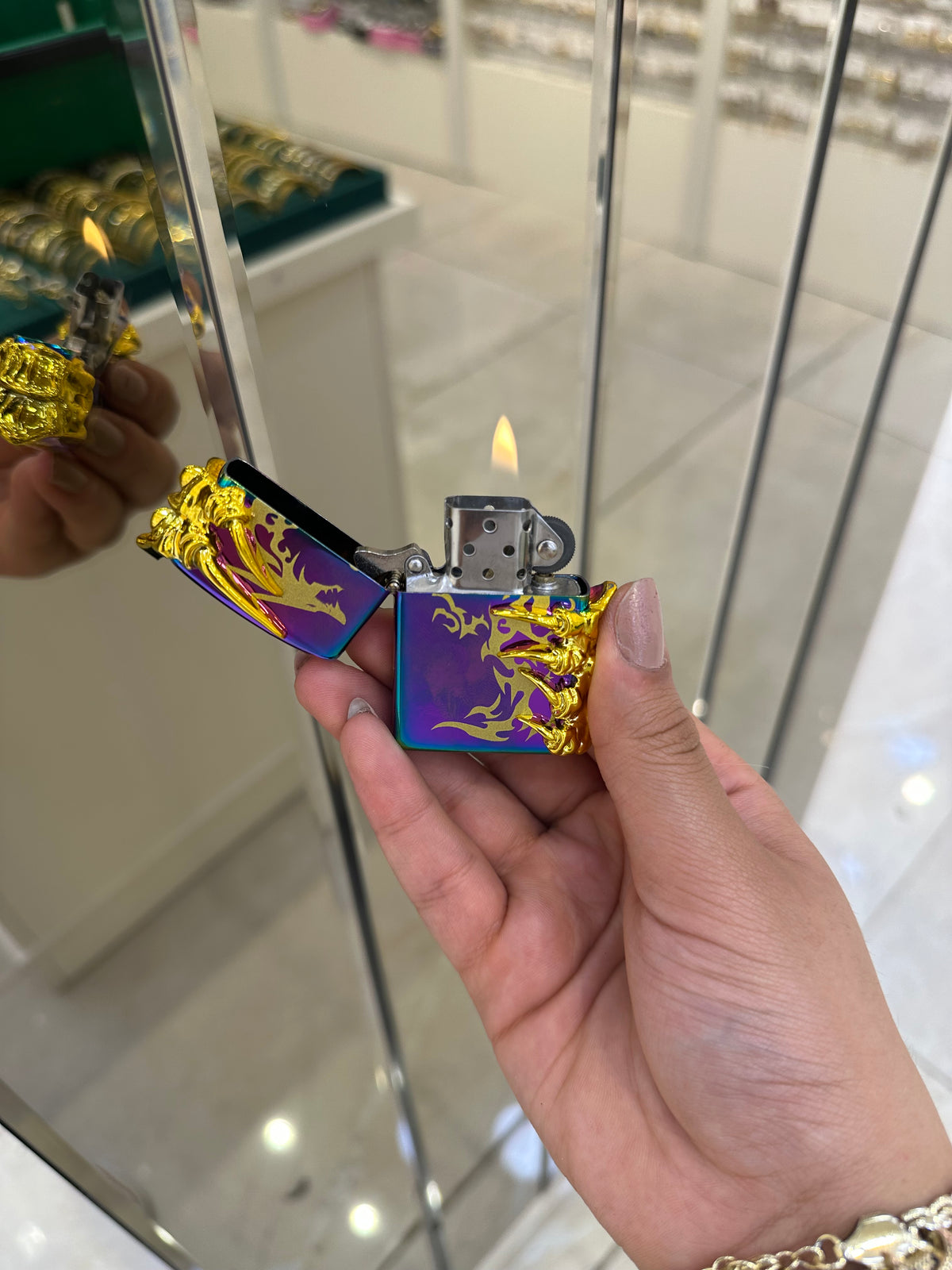 Ejderha Desenli Metal Zippo Modeli Çakmak 6677
