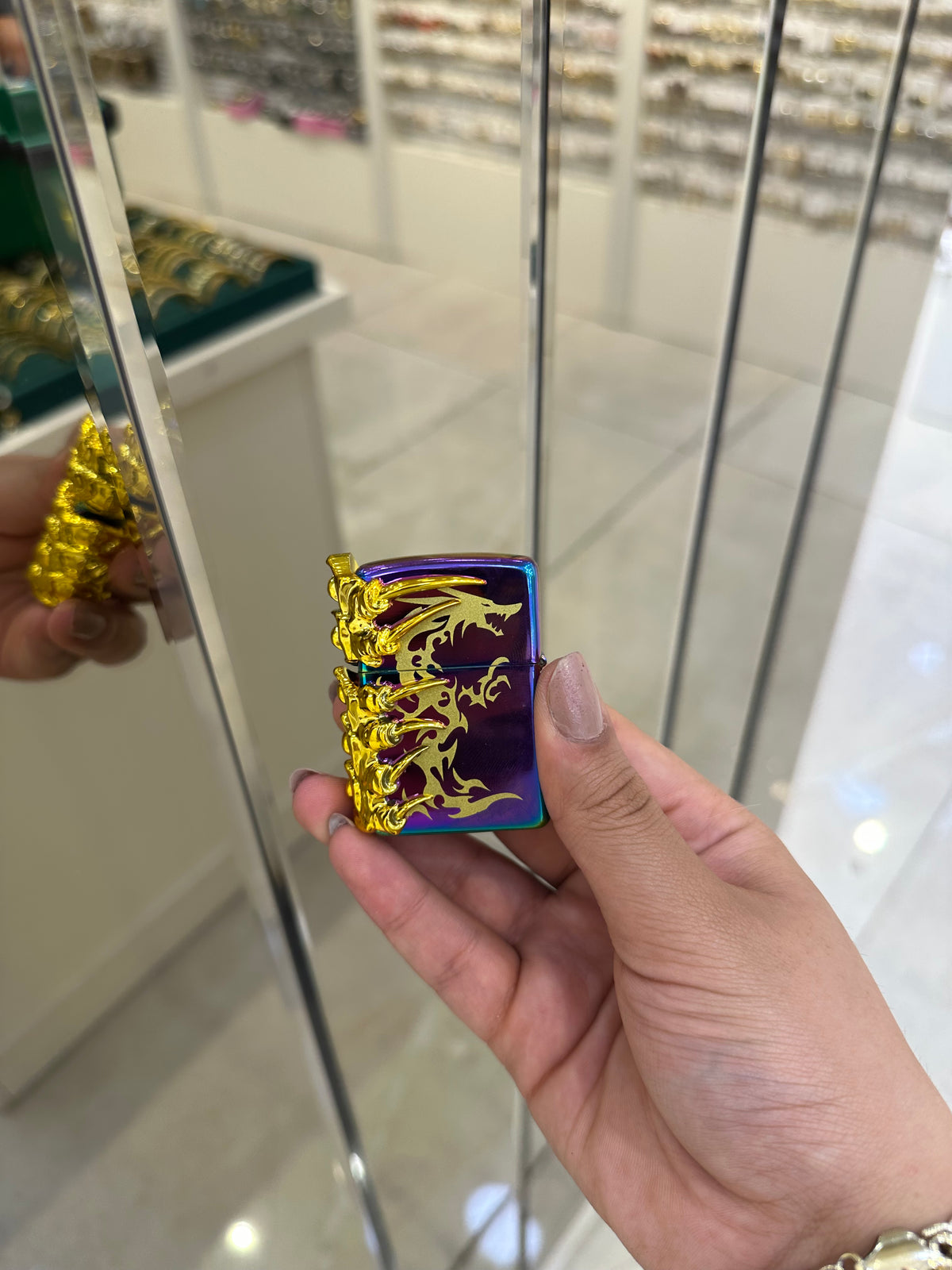 Ejderha Desenli Metal Zippo Modeli Çakmak 6677