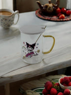 Kuromi Kapaklı Cam Kupa 09-61