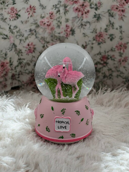 Flamingo Temalı Orta Boy Kar Küresi