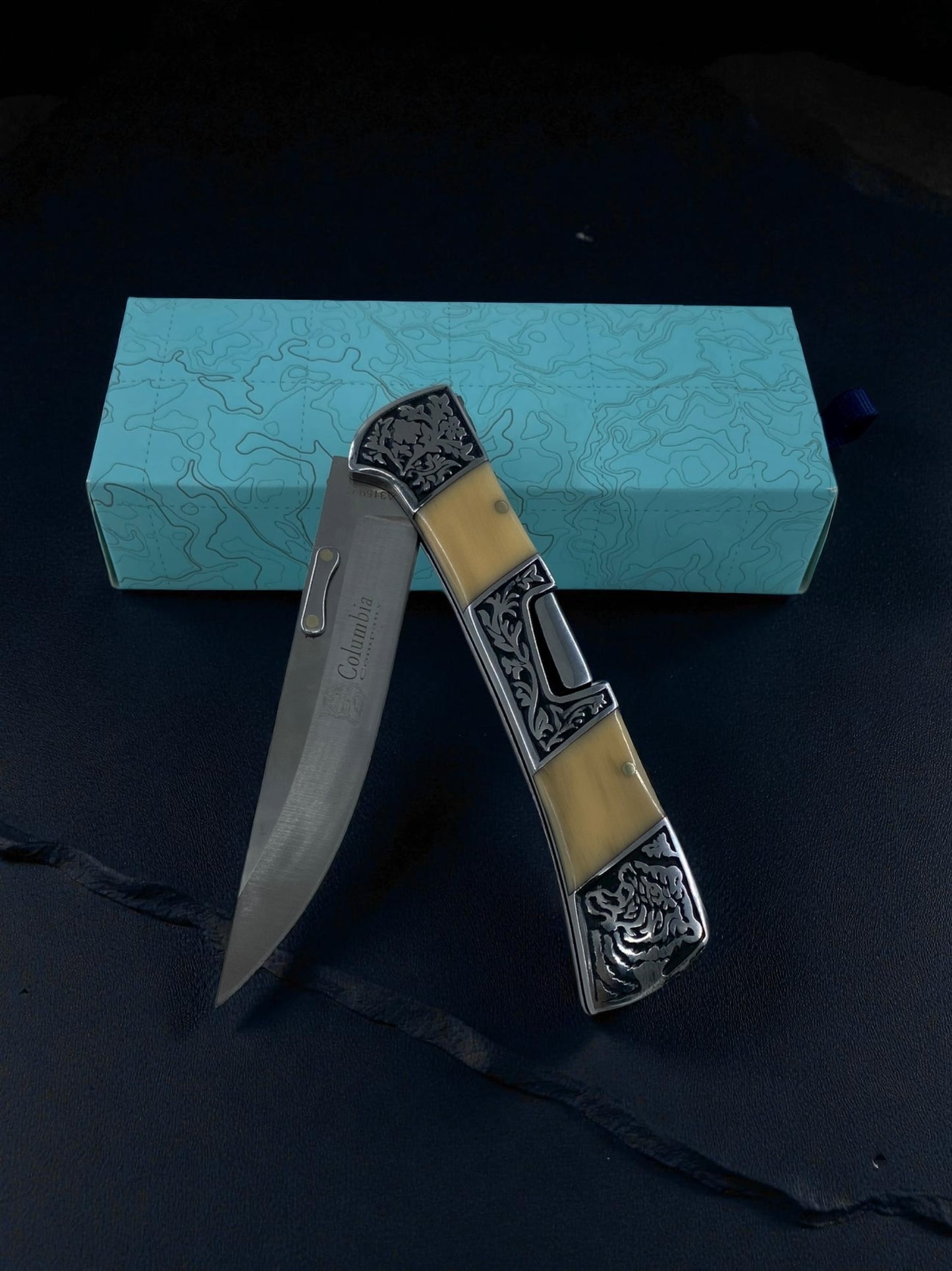 İşlemeli Sedef Basmalı Hançer Çakı