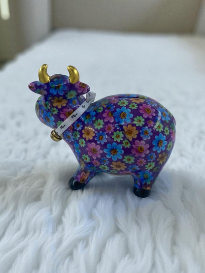 Seramik Renkli Sevimli İnek Biblo