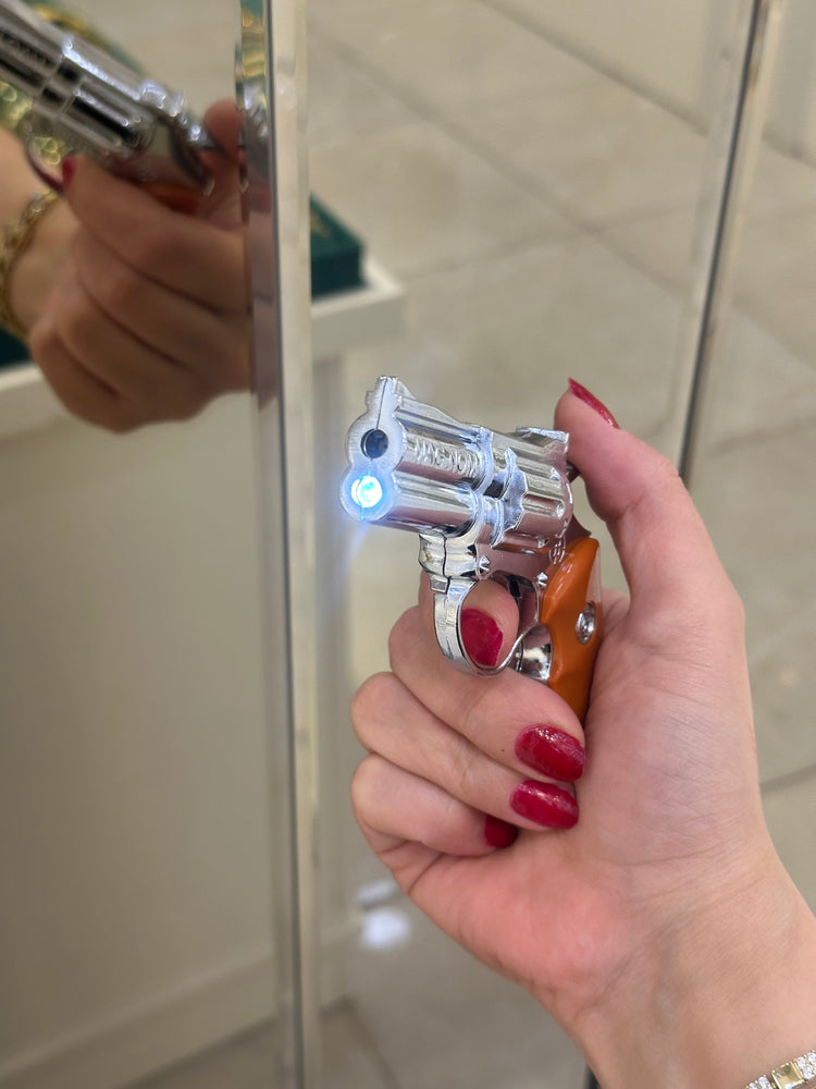 Revolver Model Metal Tabanca Çakmak