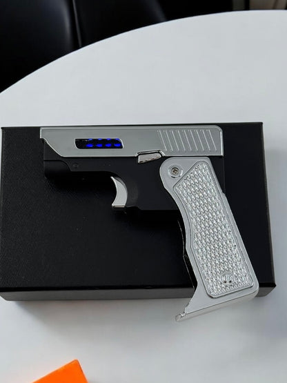 Hem Şarjlı Hem Gazlı Katlanır Tabanca Şeklinde Çakmak 5331