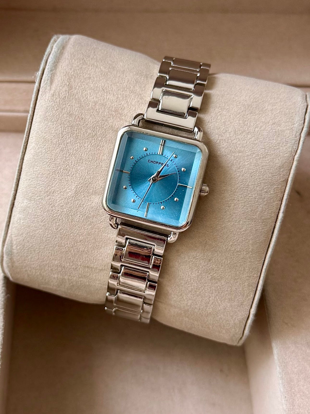 Kişiye Özel Kordonuna İsim Yazılır Kadın Saat Mavi Gümüş