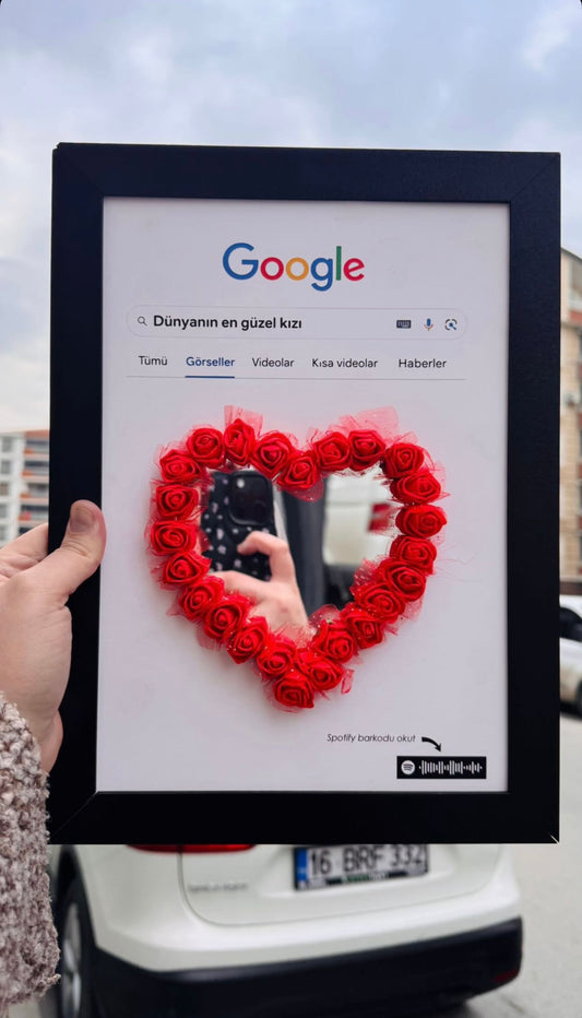 Dünyanın En Güzel Kızı Baskılı Spotify Kodlu Aynalı Çerçeve Pano