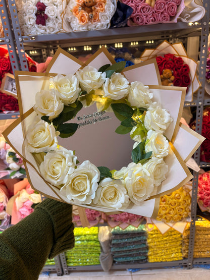 Aynalı Sevgili Solmayan Gül Çiçek Buketi 6699