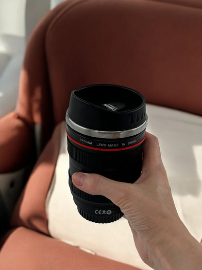 Objektif Görünümlü Lens Kupa Çelik Kahve Çay Termos 2451