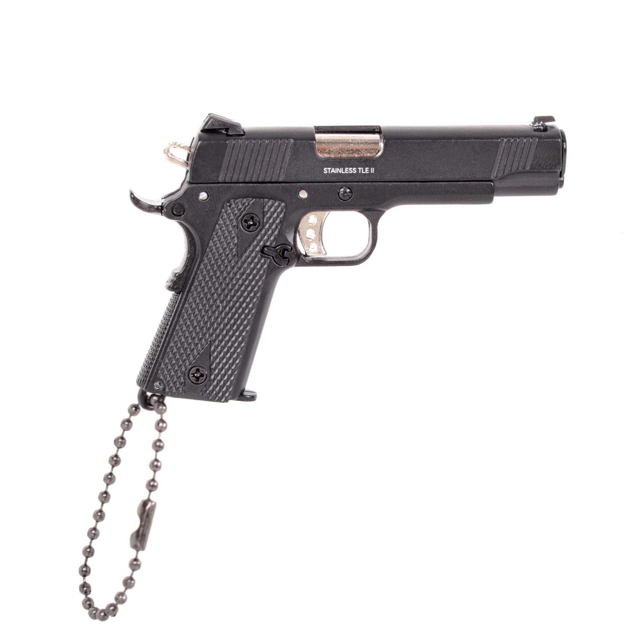 Gerçekçi Sökülebilir ve Kurulabilir Gri Metal Colt Anahtarlık