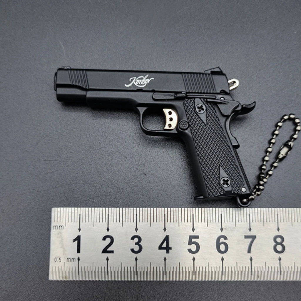 Gerçekçi Sökülebilir ve Kurulabilir Gri Metal Colt Anahtarlık