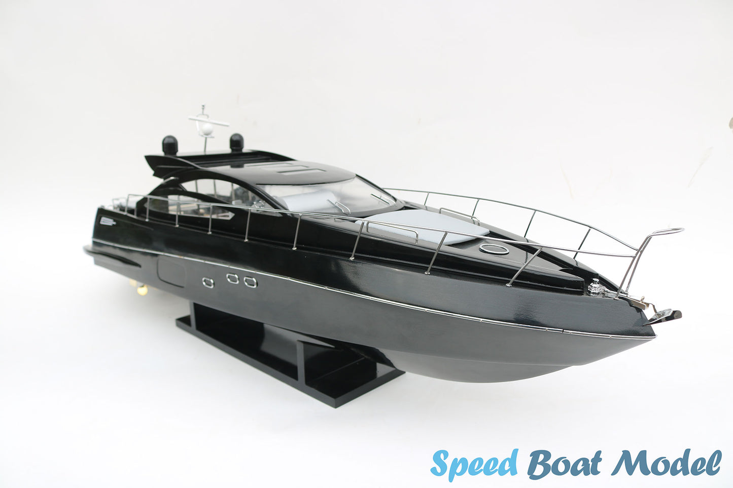 Sunseeker Predator 64 Black Modern Yacht Model 35″