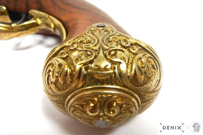 Denix Dekoratif Left Handed Brass Indian Flintlock Replika Tabanca