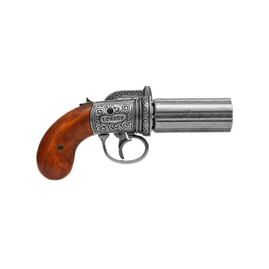 Denix Dekoratif 6 Barrels Pepper -Box Revolver Replika Tabanca