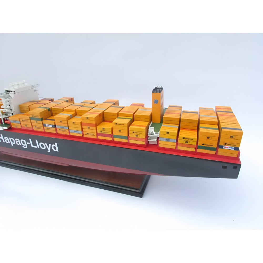 Hapag Lloyd Hamburg Express Konteyner Yük Gemisi, Hazır Dekoratif Gemi Modeli (93 cm)