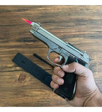 Beretta Modeli Tabanca Çakmak Standlı Gümüş 6092