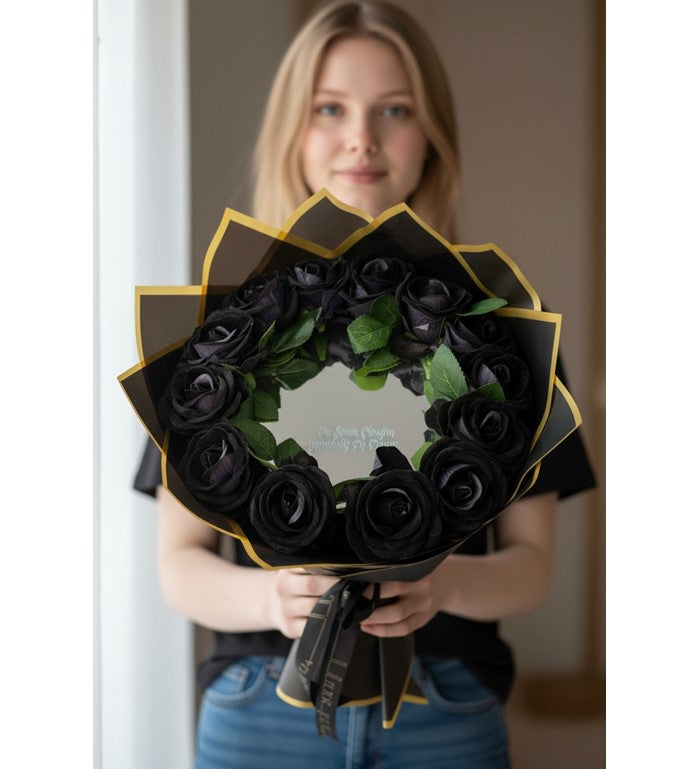 Aynalı Sevgili Solmayan Gül Çiçek Buketi 6699