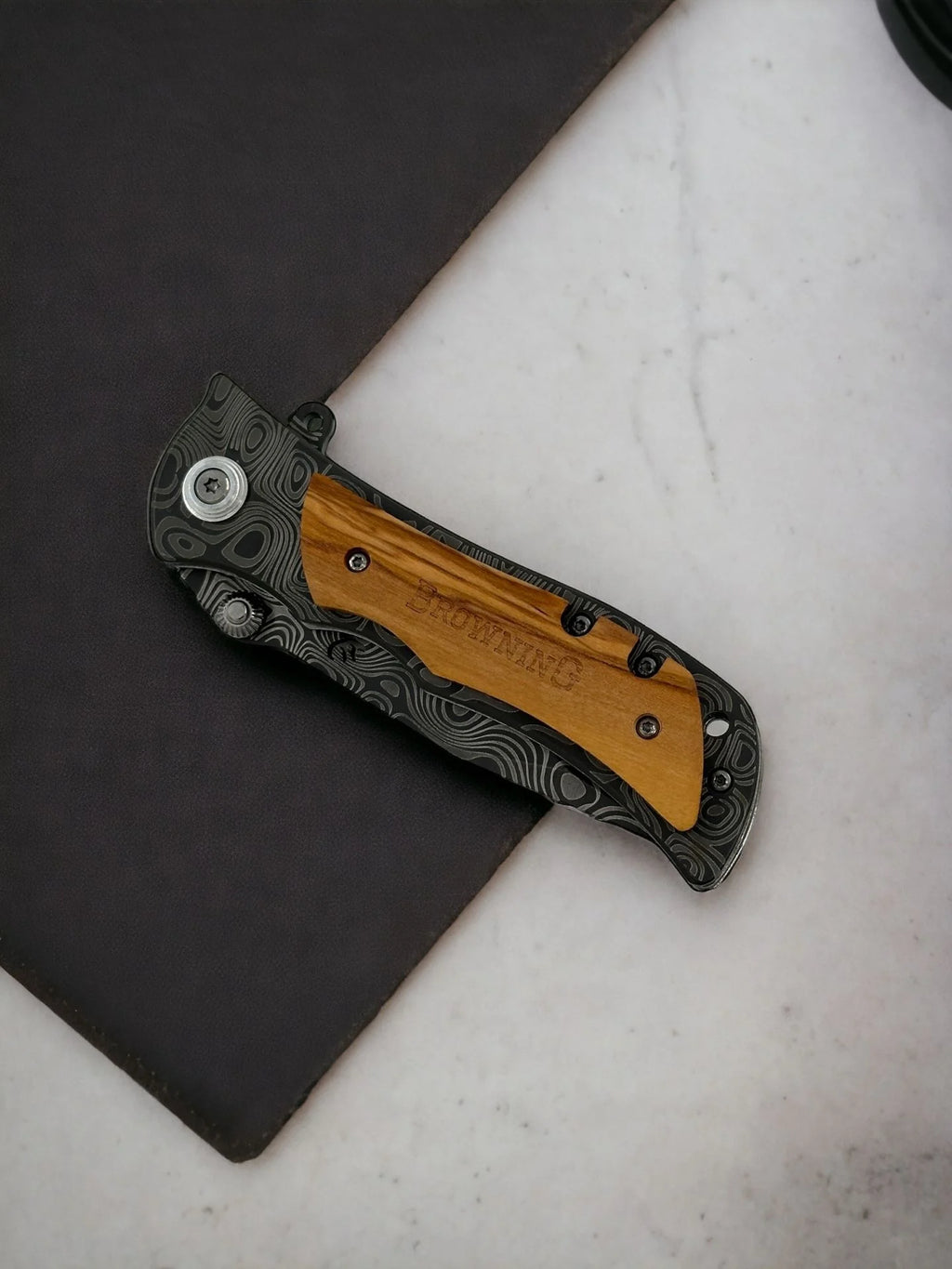 İşlemeli Browning Damascus Çakı 2645