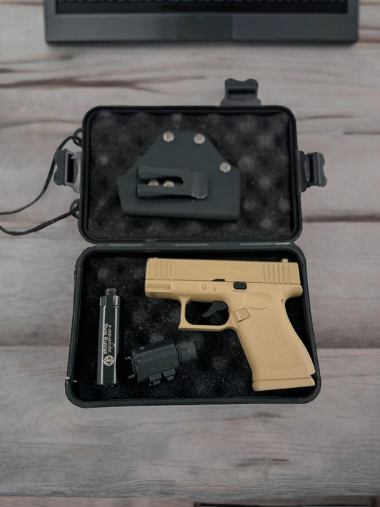 Tam Donanımlı Ekipmanlı Susturuculu Glock 17 Tabanca Çakmak 083