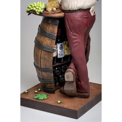 The Wine Lover, Renkli El Boyaması, Dekortif Figür