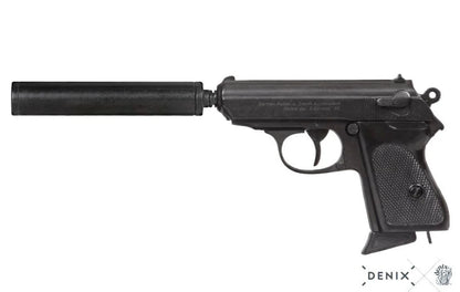 Denix Dekoratif Semi Automatic Silincer Germany 1931 Replika Tabanca