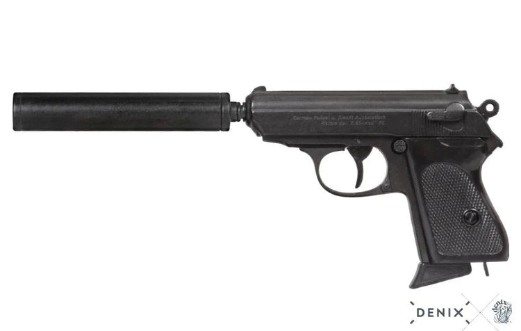 Denix Dekoratif Semi Automatic Silincer Germany 1931 Replika Tabanca