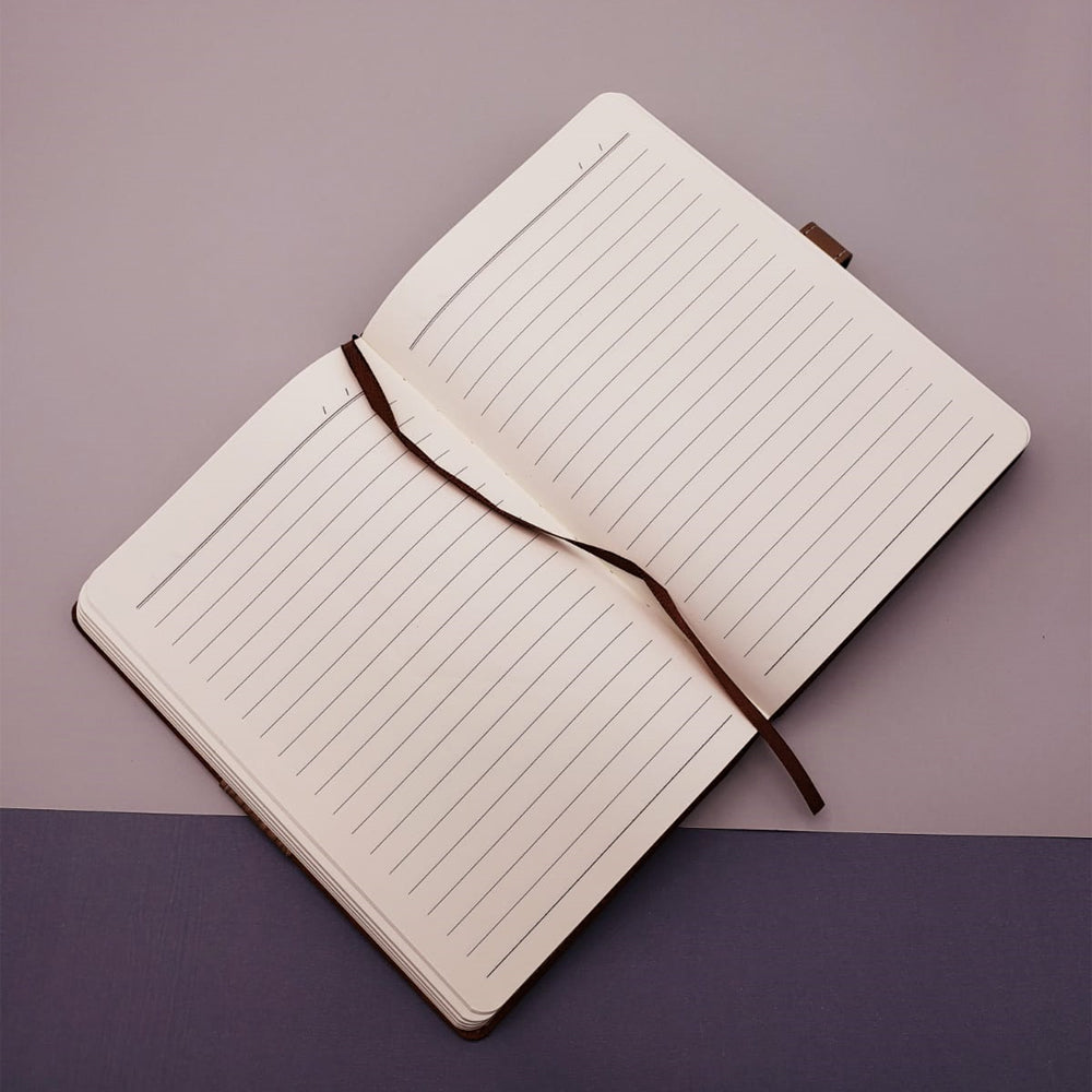 Kahverengi Kutulu Çizgili Lüks Defter Kalem Hediye Seti