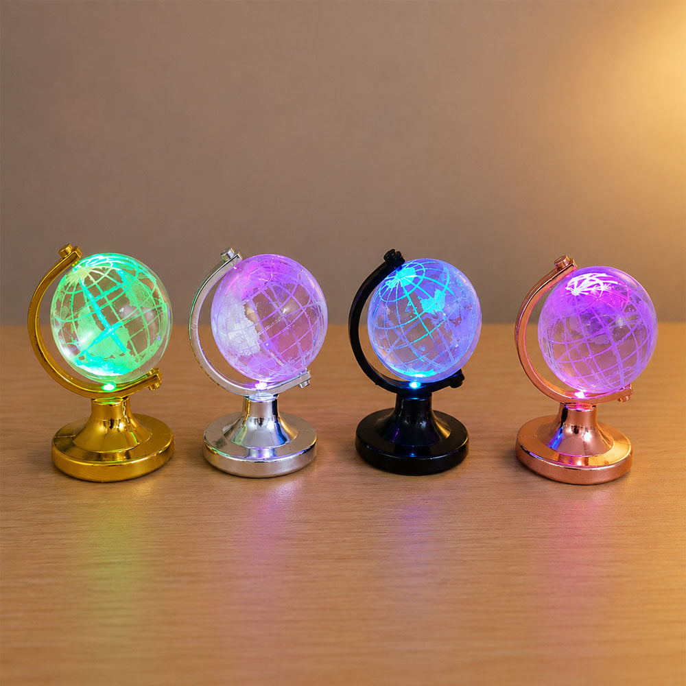Mini Işıklı Cam Kristal Dünya Küre